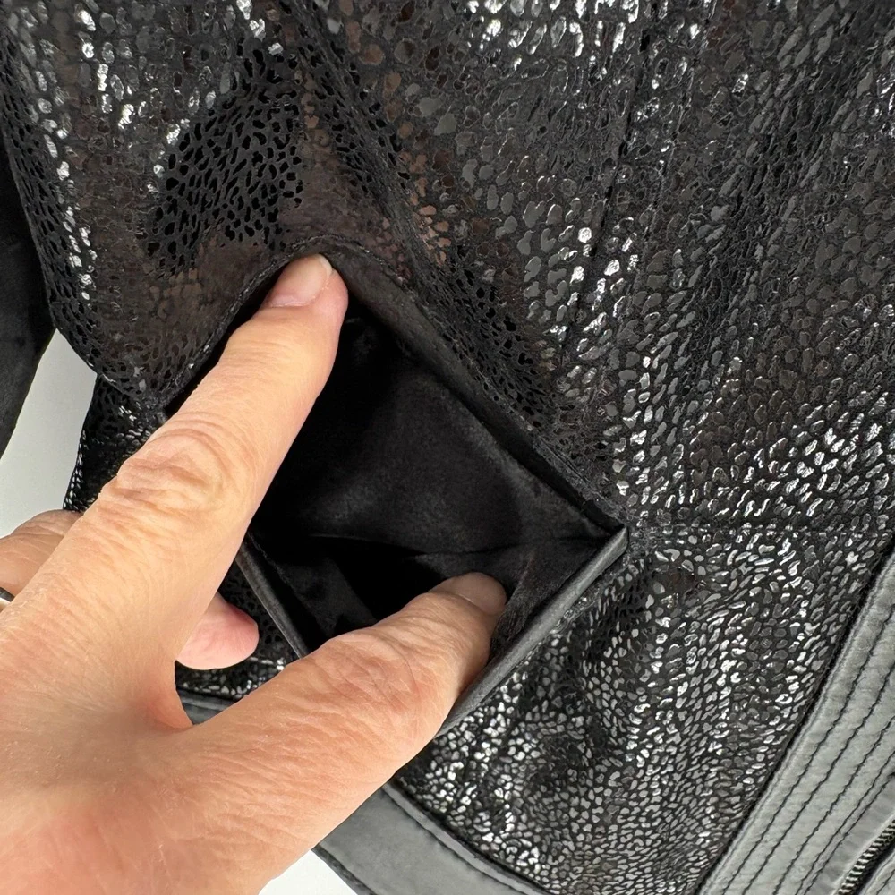 Pamela McCoy Black Leather Moto Jacket - Picture 8 of 13